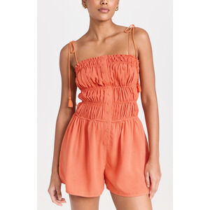 Lost + Wander 'Hibiscus' Red Glow Romper Size S